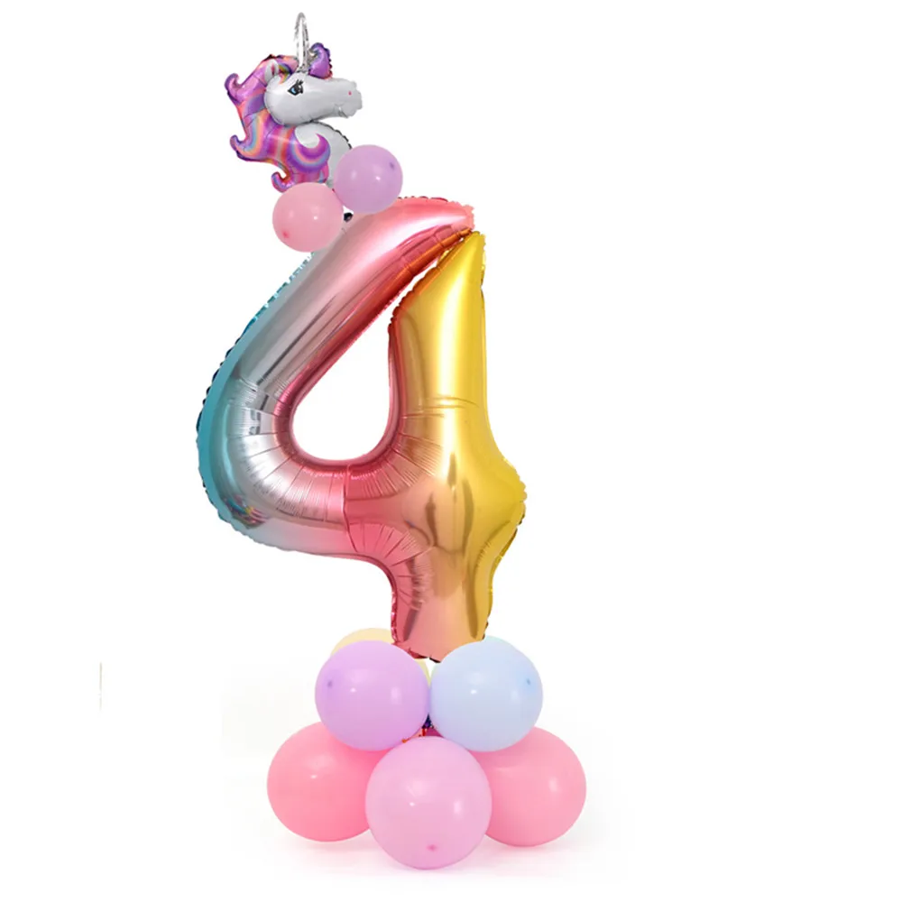 Набор воздушных шаров в виде единорога радужные шары для дня рождения
