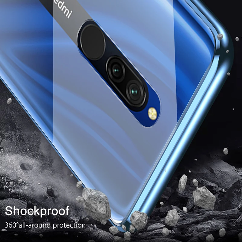 Natrberg 360 Полный Чехол для Xiaomi Redmi 8 чехол магнитный металлический двойной закаленное стекло задняя крышка Жесткий чехол для Redmi 8A 8 A Pro Чехол