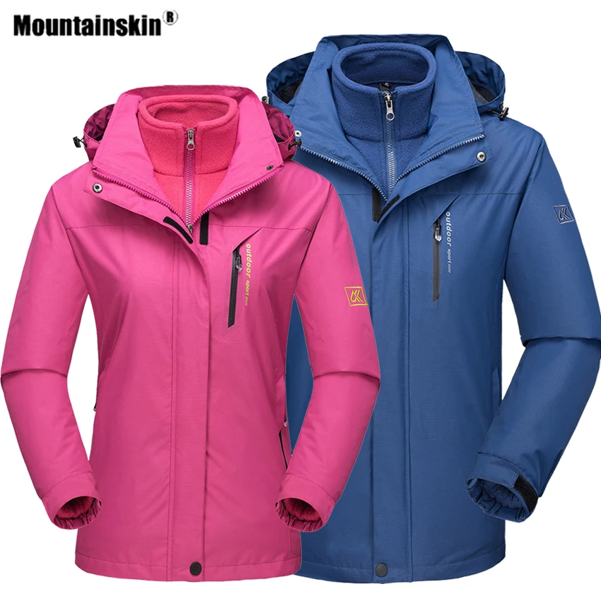 Горные мужские и женские 2 шт. зимние походные толстые куртки для спорта на
