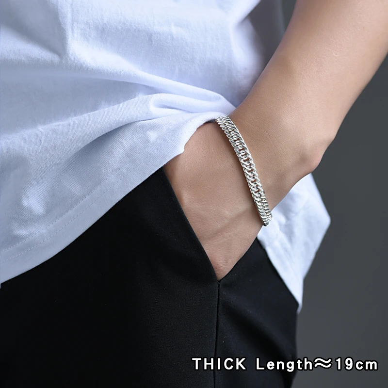 Zabra стерлингового серебра 925 мужские браслет 7 мм широкий высокой польский рок