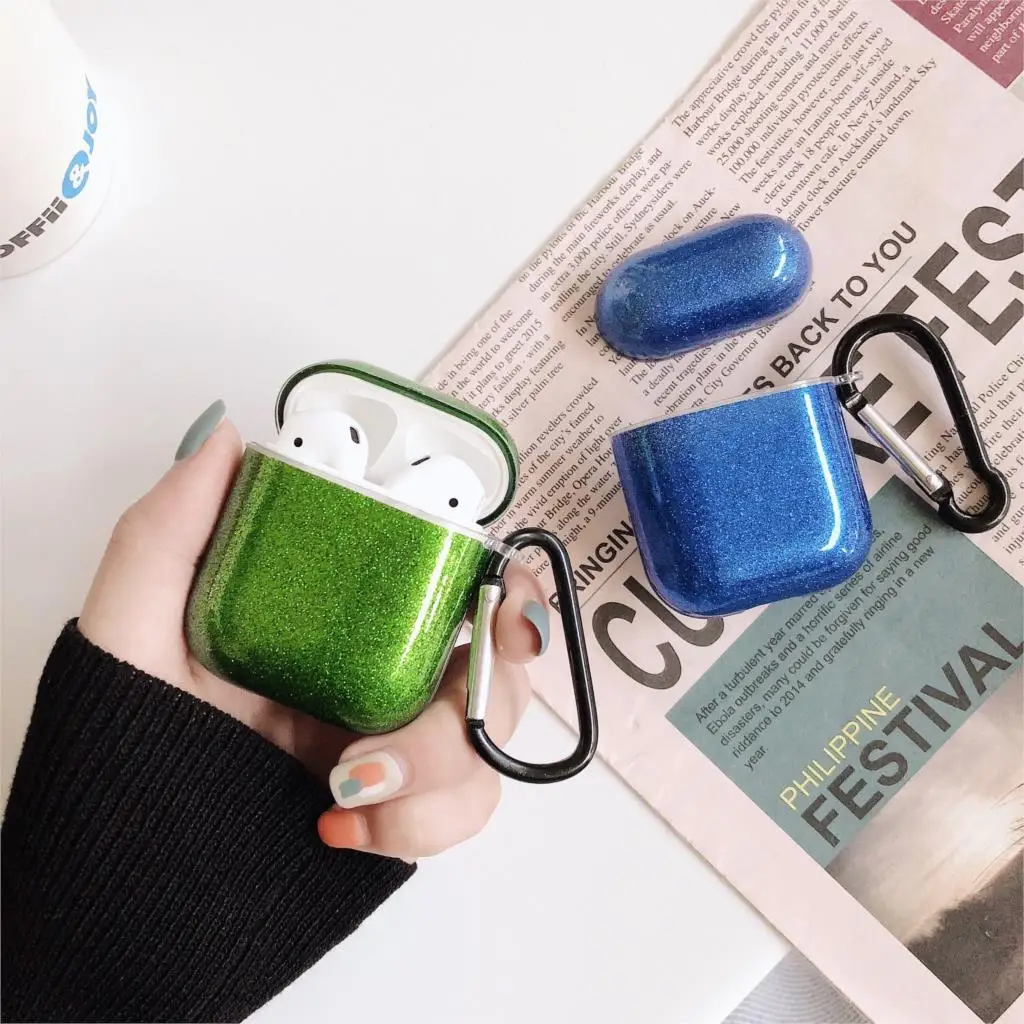 Блестящий Прозрачный Мягкий ТПУ силиконовый чехол для Apple Airpods 1 2 беспроводной