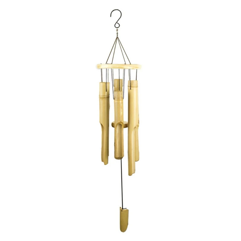 

Natural Bamboo Tube Multi Tubes Wind Chimes for Outside Decoration Tuned Elegant Chimes Decor Soothing Melodic Deep Tone