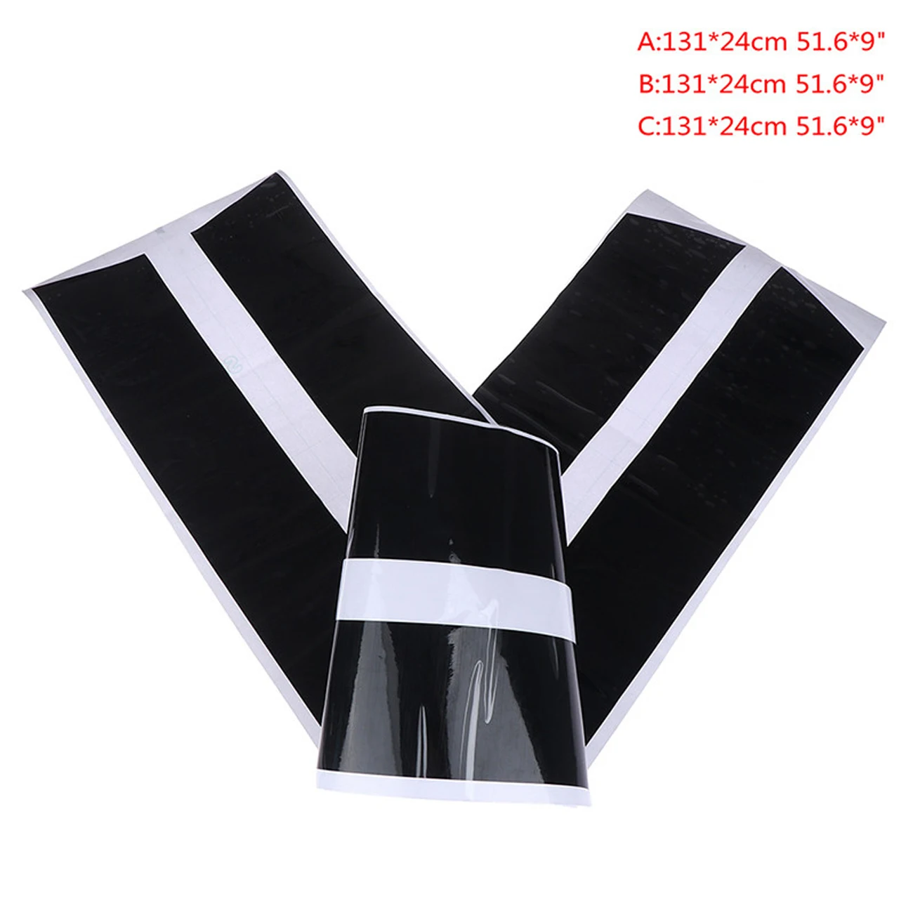 

3 PCS Car Hood Stripe Sticker Auto Racing Body Side Stripe Decal Skirt Roof Hood Bumper Stripe Decal
