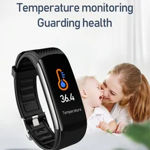 Smart Bracelet Sports Watch Band 24-hour Real Body Temperature Monitoring C6T Dynamic Heart Rate Blood Pressure IP67 Waterproof