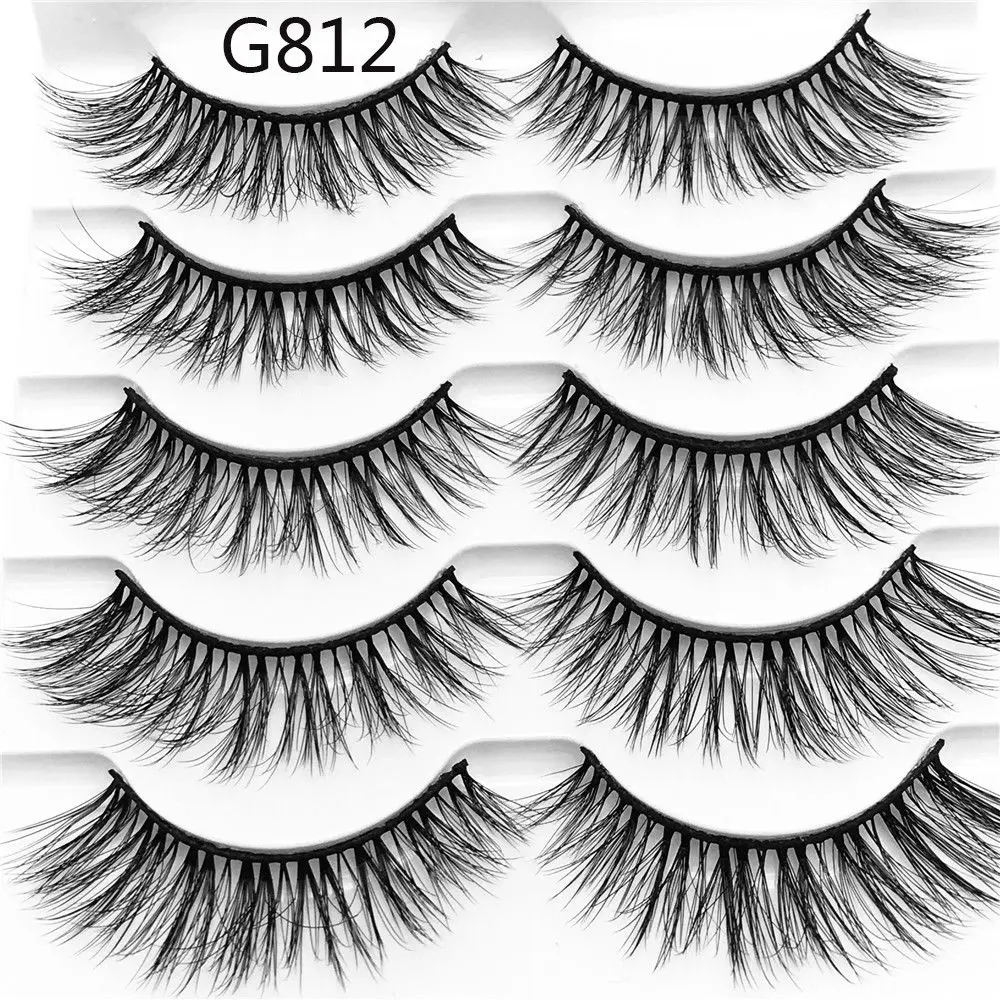 5 пар Накладные ресницы крест накрест 3D искусственная норка накладные мягкие