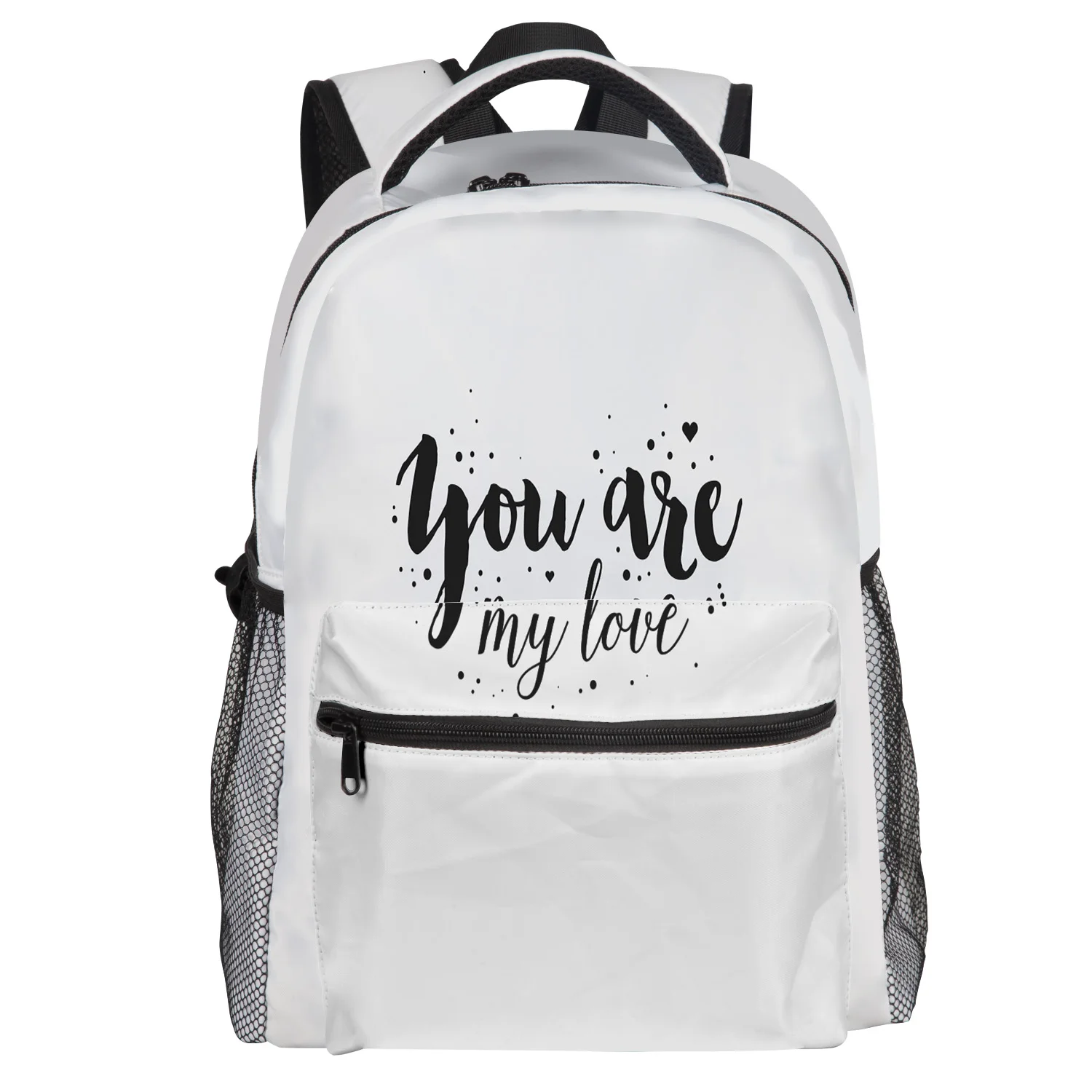 Text You Are My Love белый рюкзак для студентов колледжа износостойкий ноутбука сумка