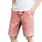 Мужские пляжные шорты с имитацией двух частей, с карманами, до колена, свободные широкие прямые эластичные брюки, модная уличная одежда