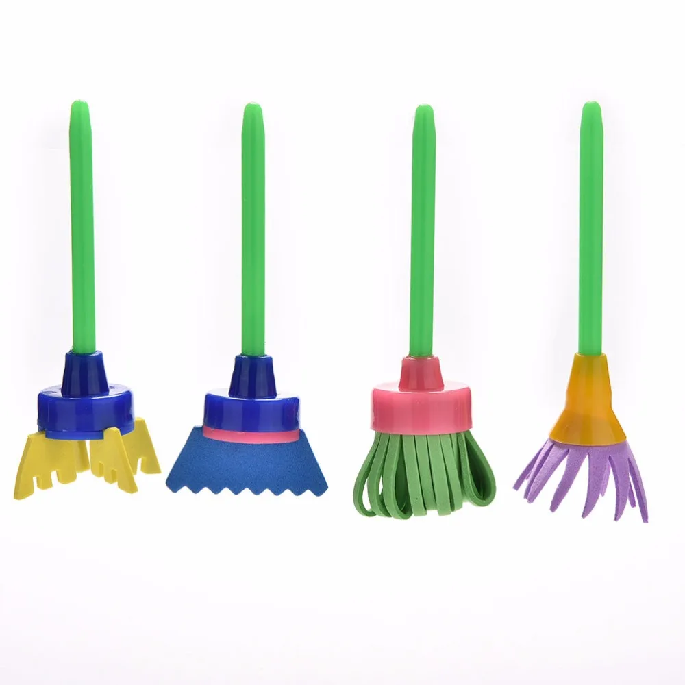 4 шт. вращающаяся губка для рисования Детская кисть детский цветок граффити