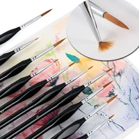 10pcslot triangle long tail nylonhair hook line pen painting brush children diy art tool art stationery watercolor painting pen