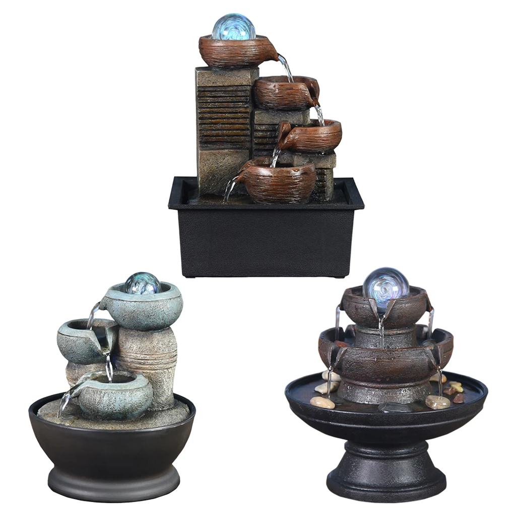 Подарочный Настольный водяной фонтан настольный водопад релаксация дзен