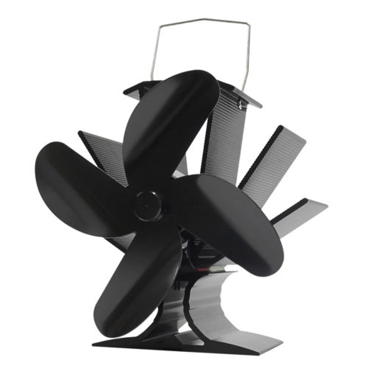 

Black Fireplace 4 Blades Heat Powered Stove Fan Log Wood Burner Ecofan Quiet Home Fireplace Fan Efficient Heat Distribution