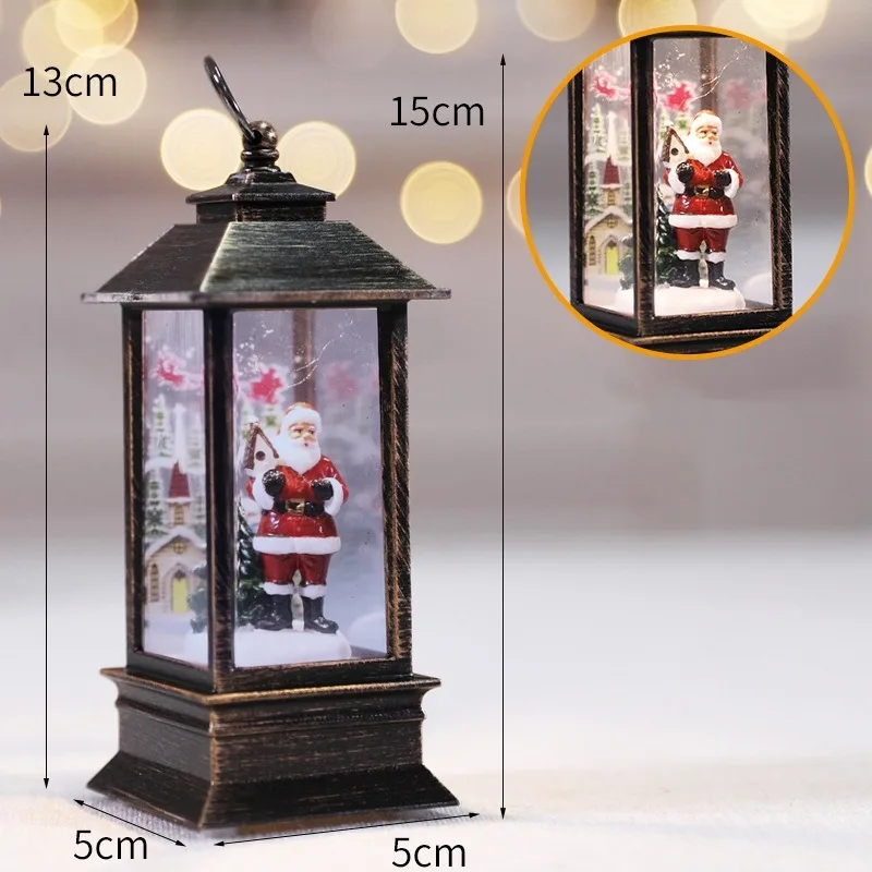 Lighting Christmas Simulation Led Flame Lamp Square Wind Xmas Decoration Small Oil Home Decor | Дом и сад