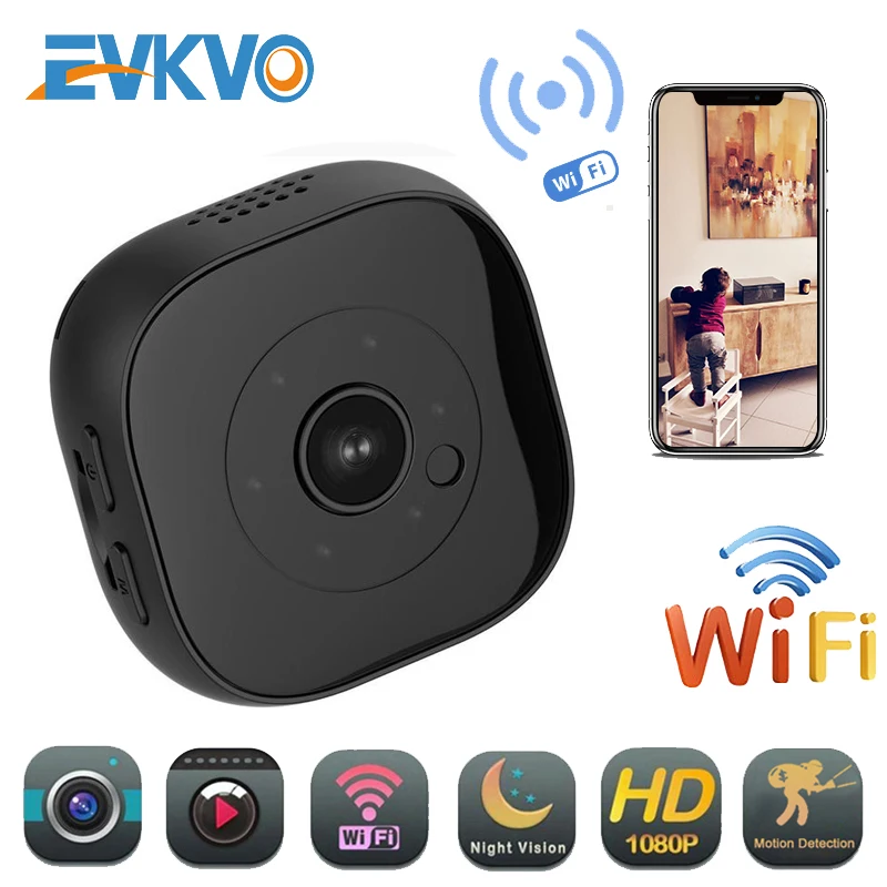 Мини камера видеонаблюдения EVKVO 1080P Wi Fi 2600 мАч|Компактные видеокамеры| |