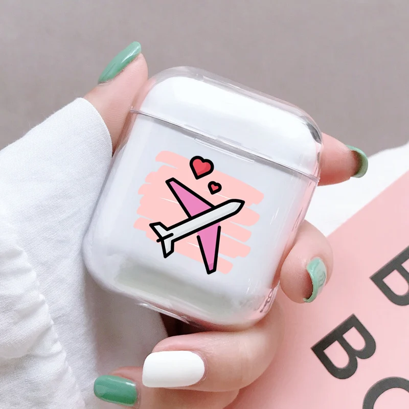 Мягкий силиконовый милый Чехол Air Pods для Apple airpods чехол роскошный Мультфильм Путешествие самолет гей Airpods чехол в наушниках аксессуары