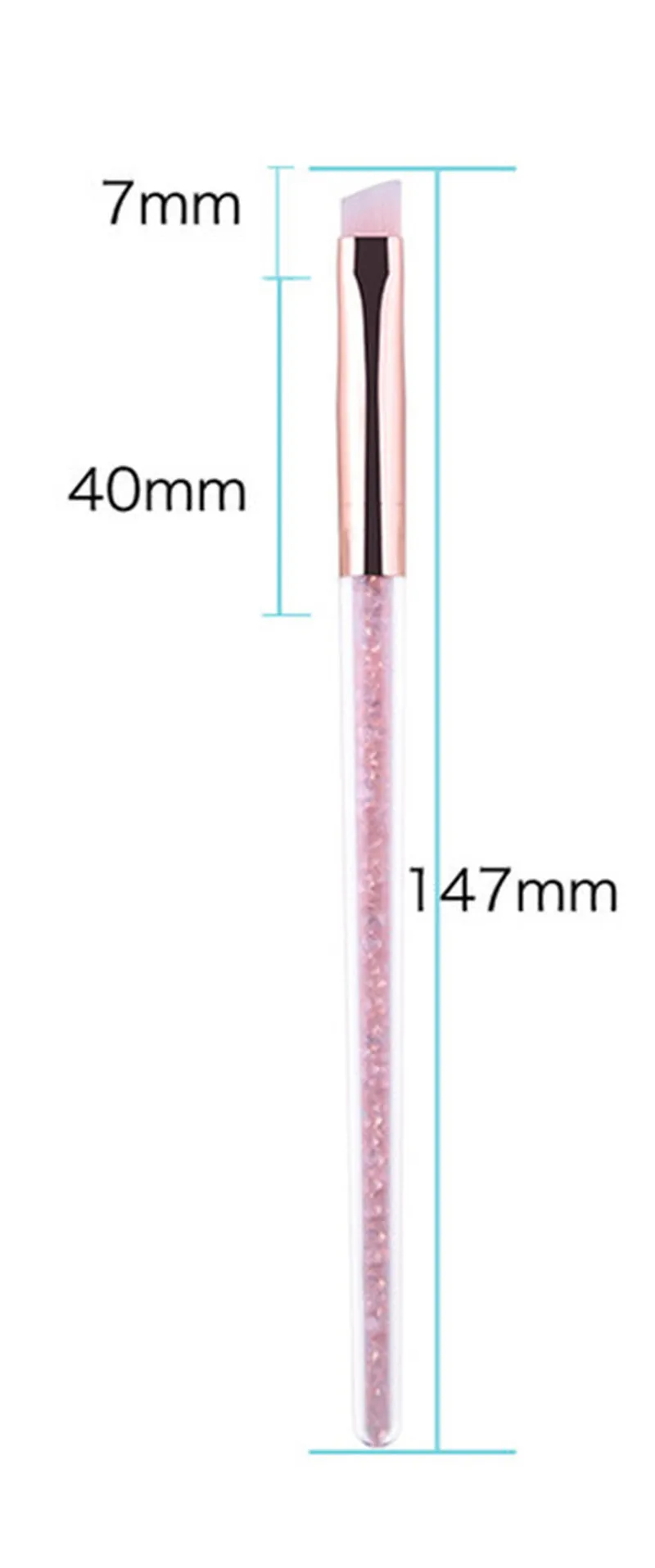 1 шт. профессиональная коническая кисть для бровей розовая/Золотая угловая