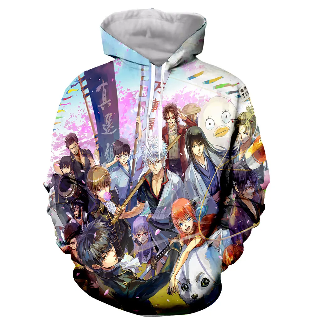 Gintama забавная Новая мода с длинным рукавом 3D печать