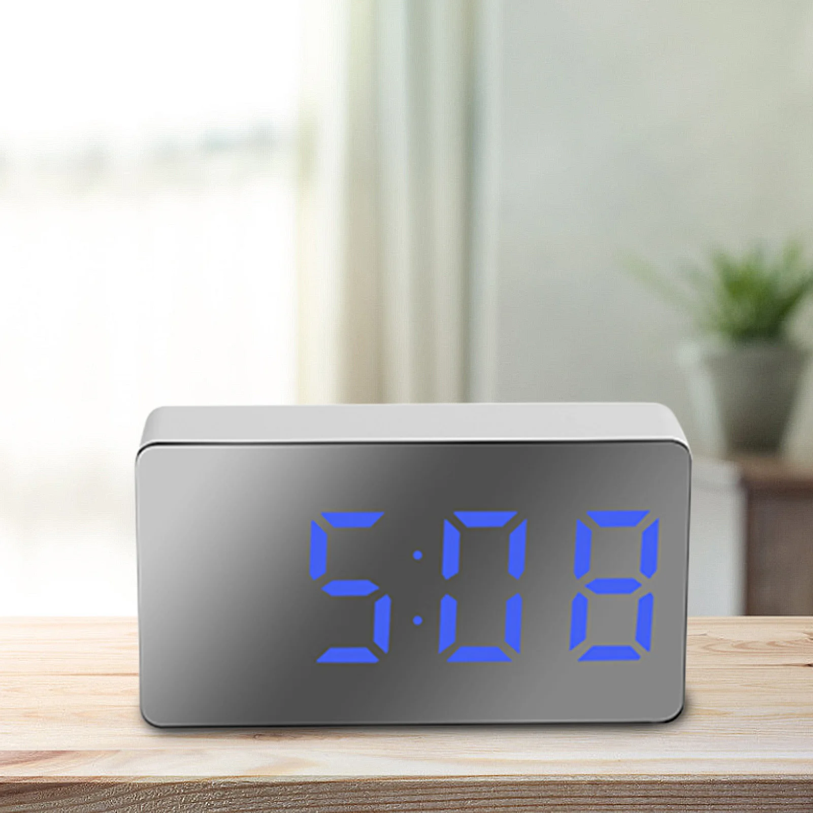 

LED Mirror Clock Electronic Mini Digital Alarm Clock Wake Up Light Large Time Temperature Display Table LED Alarm Clock