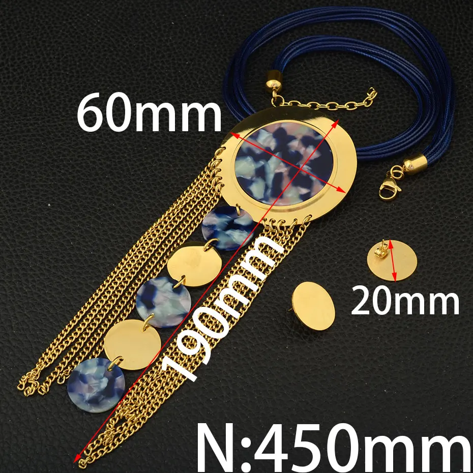 Модный металлический длинный большой круглый кулон из нержавеющей стали