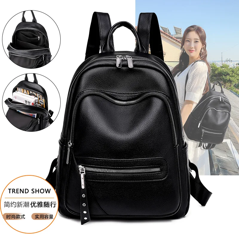 

2021 Fashion Women Backpack Vintage PU Female Bagpack Large Capacity Leather Back Pack Casual Ladies Anti Theft Rucksack Mochila