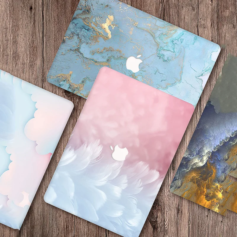 Чехол с мраморным рисунком для ноутбука Macbook Air Pro Retina M1 Chip 12 13 15 16 Жесткий 2020 A2337 A2179
