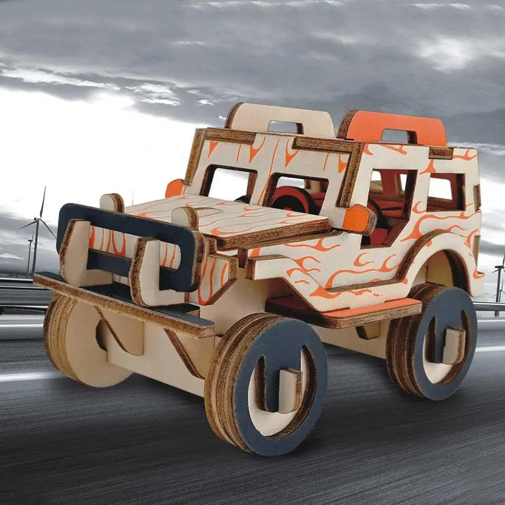 Джип 3D деревянная модель игрушка мир головоломка сборный автомобиль набор