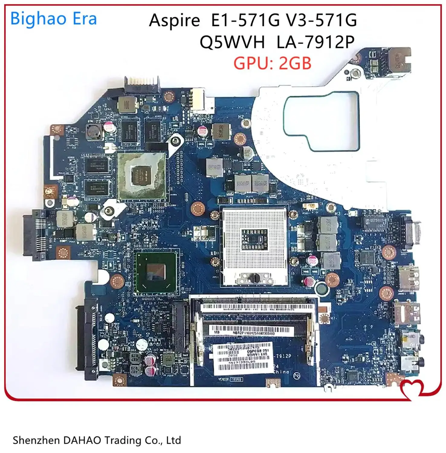 Q5WVH LA 7912P материнская плата для Acer E1 571 V3 571G ноутбука W/ HM77 DDR3 GT630M GT710M 2G GPU 100%
