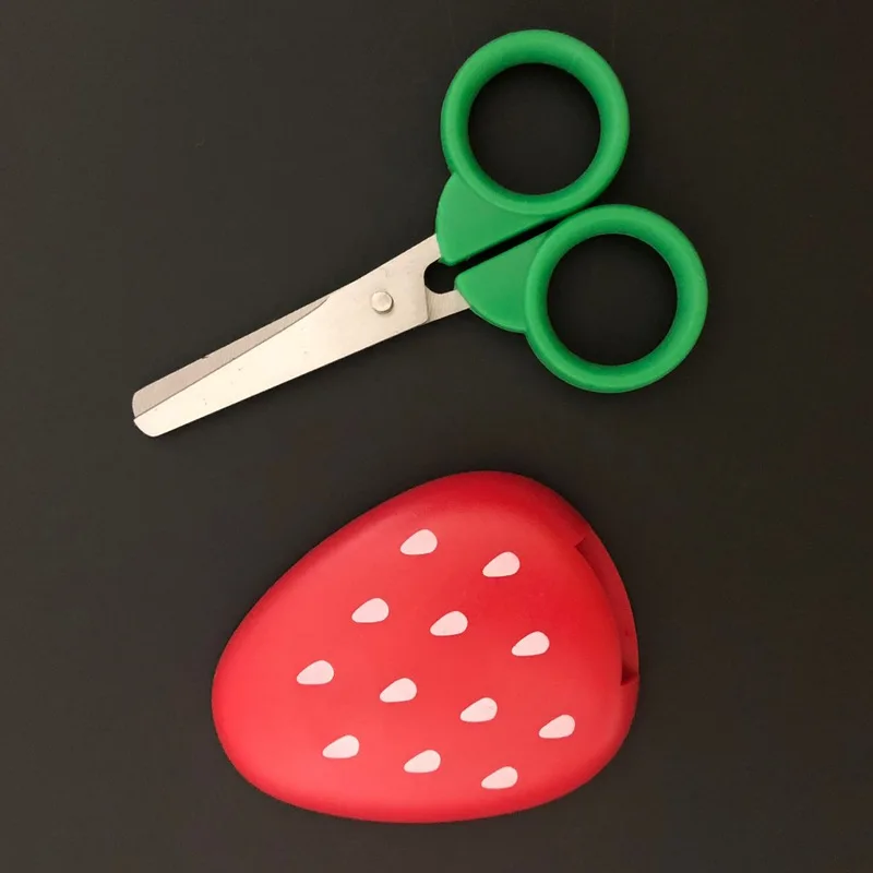 Фруктовые ножницы для детей милые Мультяшные Клубничные и Морковные школьные 1