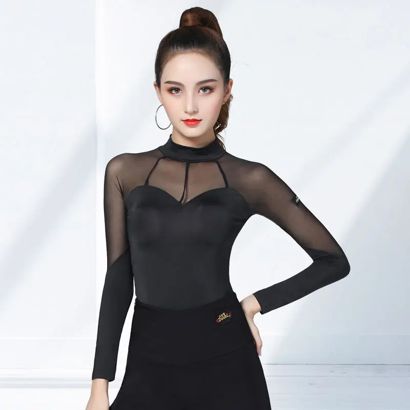 

New Latin Dance Costumes For Women Practice Clothing Sexy Long Sleeve Top Latin/Cha Cha/Rumba/Samba Latin Dance Costumes DQS5572