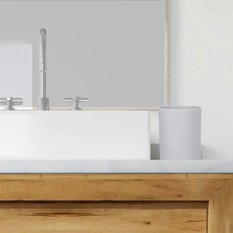 

6-Piece Bamboo Bath Accessory Set Environmentally Friendly Toilet Accessory Set with Lotion Dispenser Etc. Gray