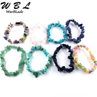 wbl natural gem stone bracelet stretch chip beads nuggets garnet crystal coral quartz bracelets bangles for women 2019 hot sale