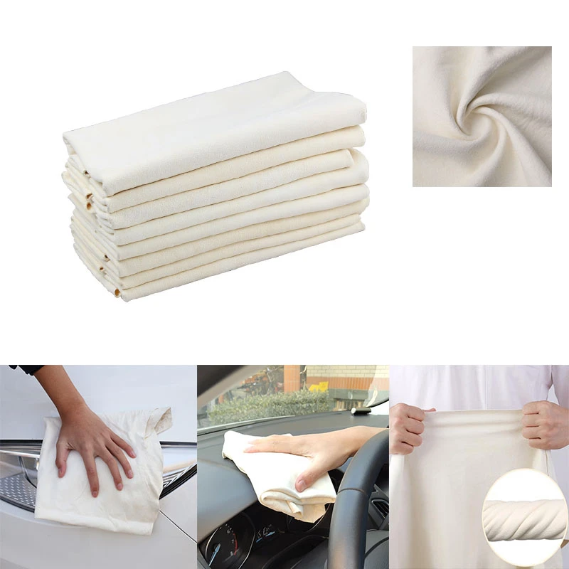 

Thicken Natural Real Deerskin Car Wash Cloth Wiper Soft Strong Absorbent Wiping Glass Quick-Drying Towel Home Cleaning Supplies
