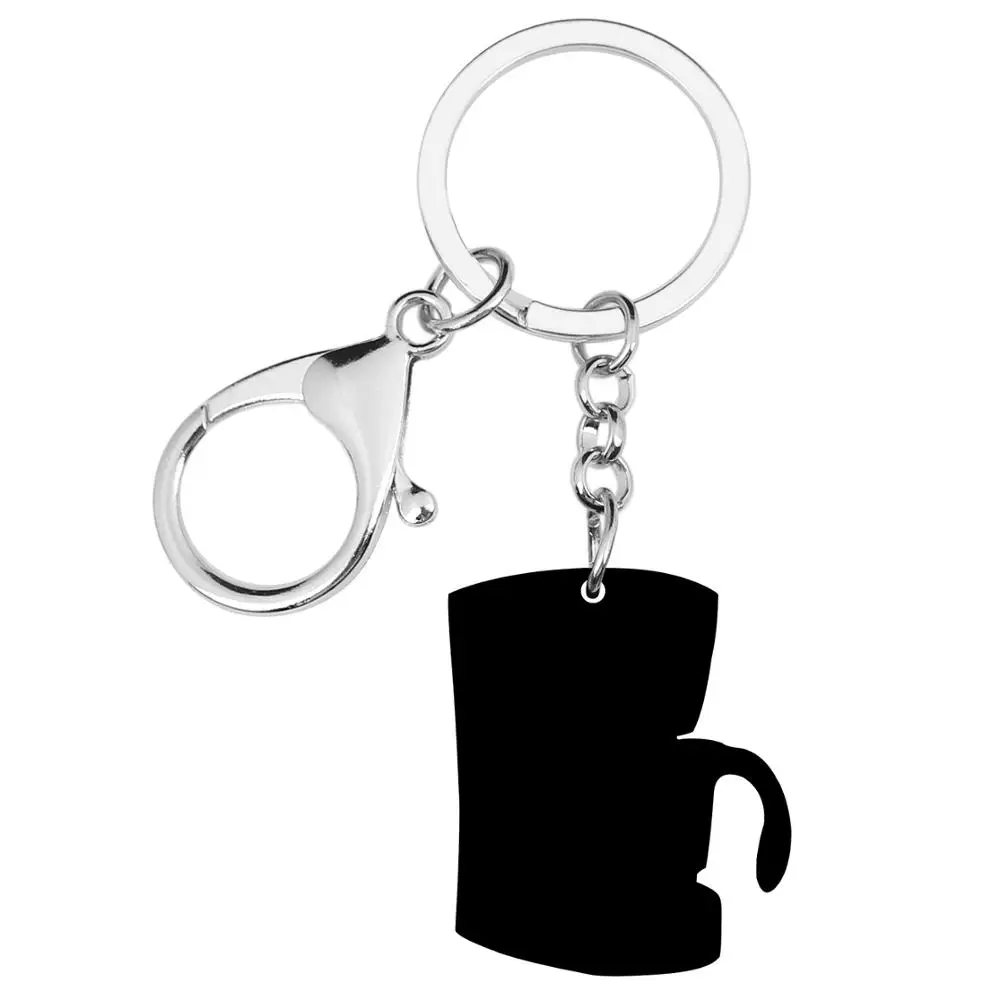 WEVENI Acrylic Coffee Machine Key Chains Key Rings Bag Car Wallet Purse Decoration Keychain For Women Girls Men Teens Charm Gift
