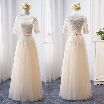 MNZ-9858Z# платье подружки невесты новые зимние рождественские платья средней длины с длинными рукавами г. Бледно-лиловый на шнуровке для девочек - Цвет: 813D