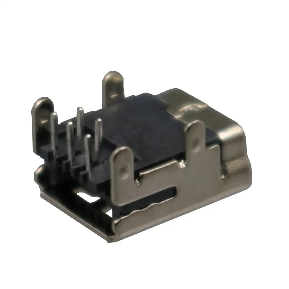 100 шт. мини USB Тип B Женский 5Pin правый угол 90 Степень погружения 4 ножки гнездо