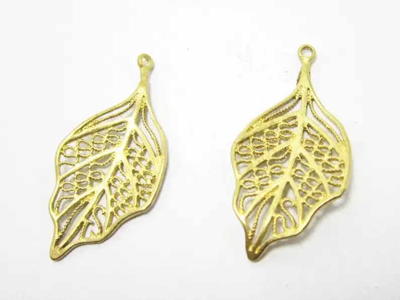 5 шт. латунные подвески в виде листа 36 5x18 мм | Украшения и аксессуары