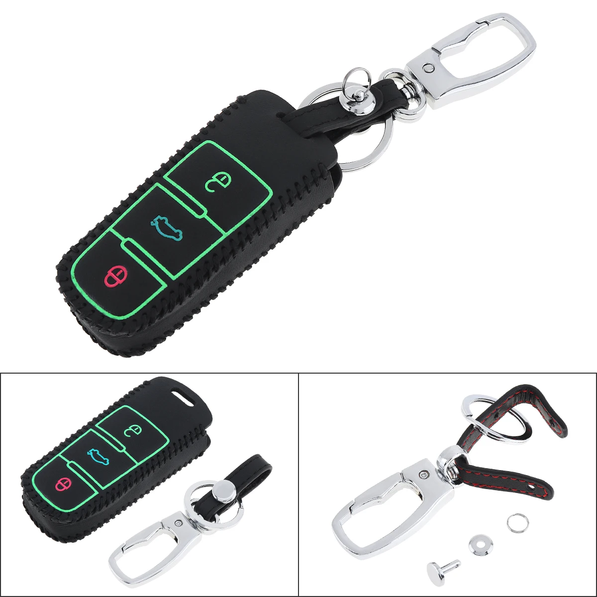 Серебристый чехол для автомобильного ключа с 3 кнопками цвета|Футляр ключа| |