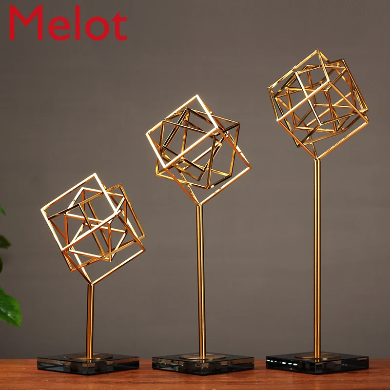 

Chinese Style Metal Geometry Decoration New Classical Home Living Room Entrance Decorations