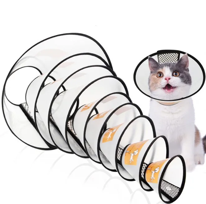 

Plastic Pet Cone Dog Recovery E-Collar Cat Cone Soft Edge Anti-Bite Lick Wound Healing Adjustable Collars Neck Cone for Dogs Cat