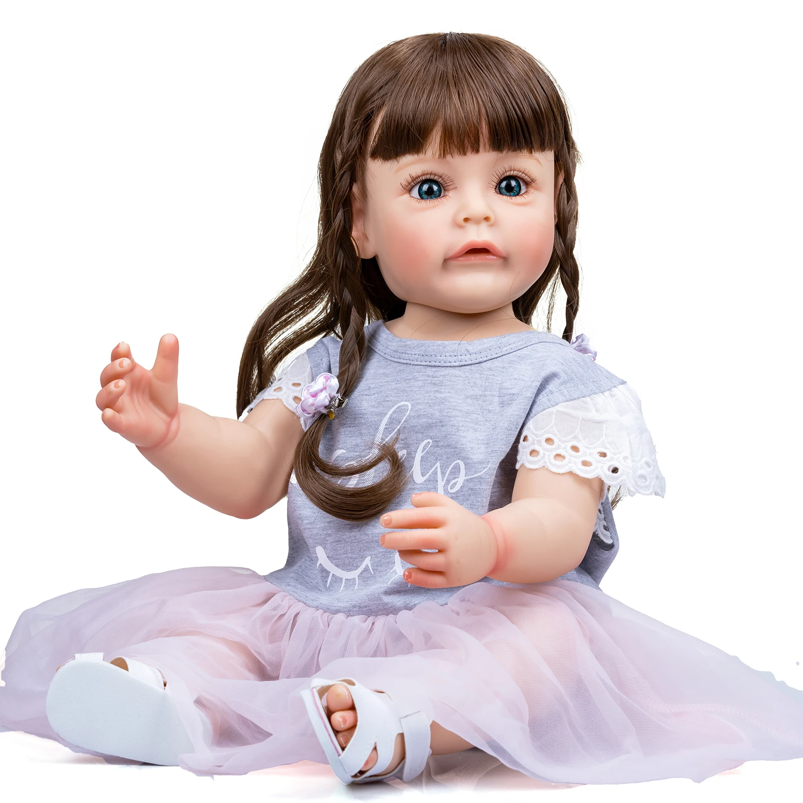 

WXICQ 55 см полностью закрытый силиконовый новорожденный малыш девочка принцесса Сью-Сью ручная роспись игрушка для девочек