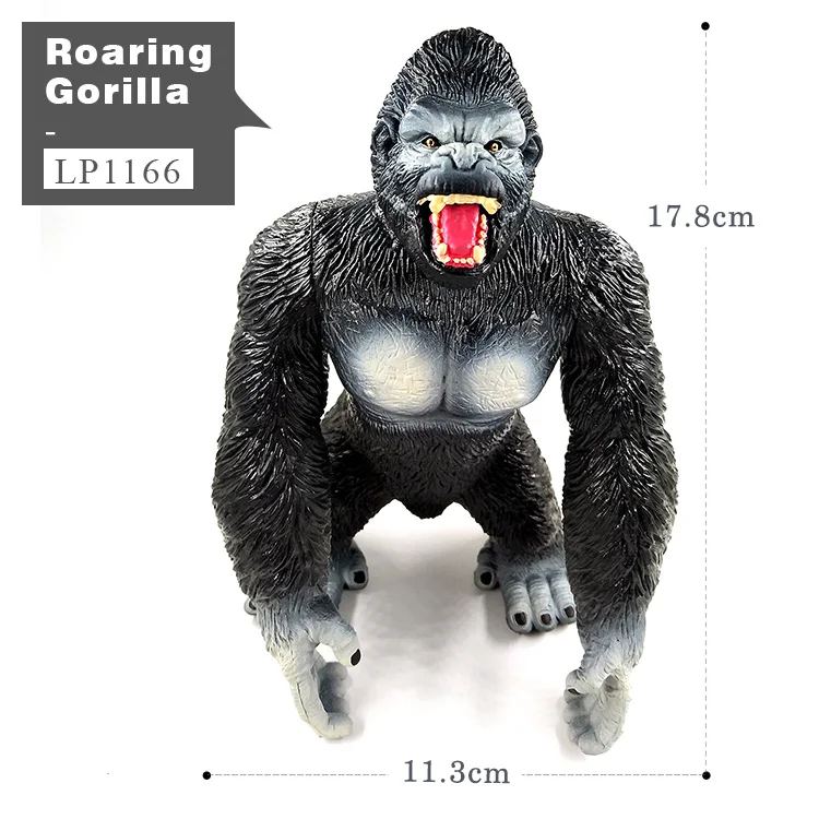 Roaring Gorilla Имитация леса, животные, модель, дикий олень, бегемот, Лев, тигр, панда, носорог, белый медведь, северный олень, жираф, верблюд, лося, буйвол, игрушки - Цвет: Roaring Gorilla