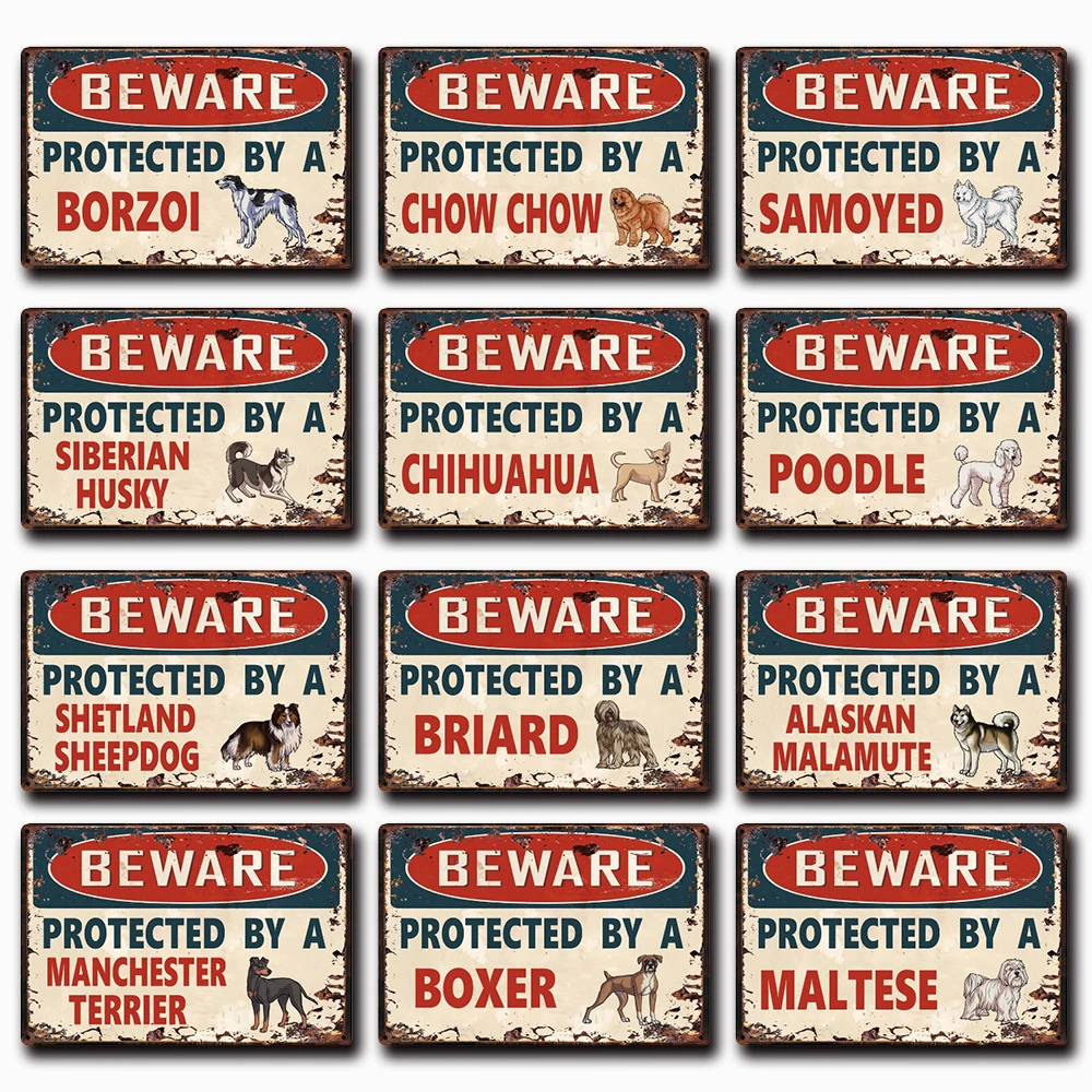 [Kelly66] собака Остерегайтесь защищенная Хаски борзой борли металлический знак