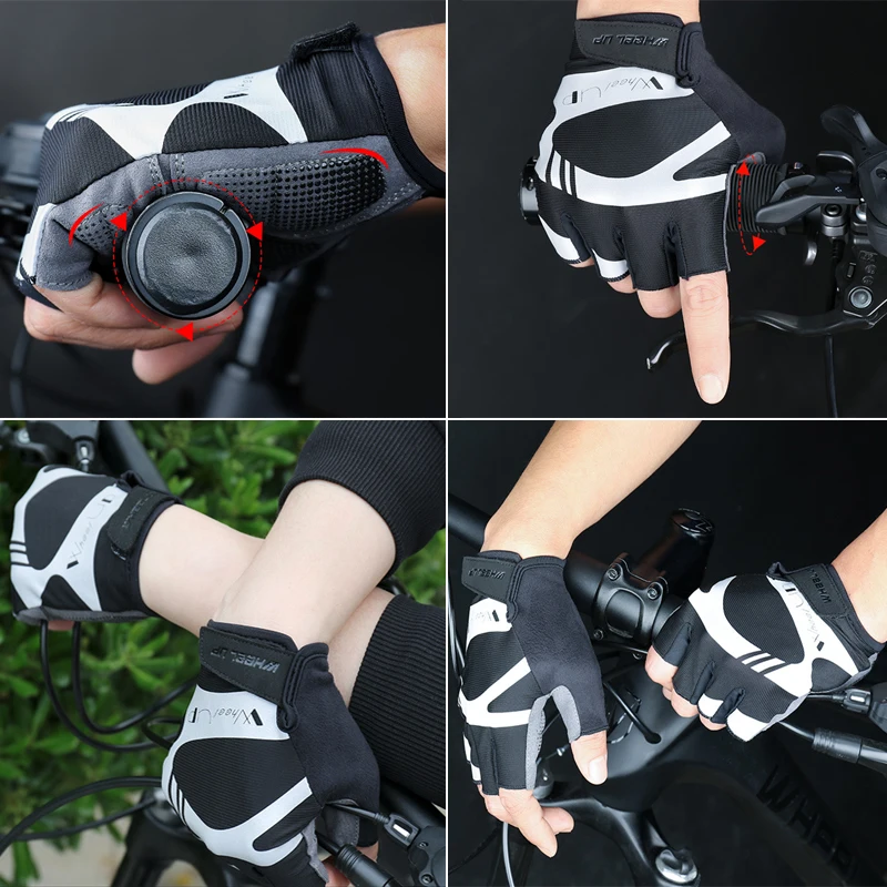 Дышащие велосипедные перчатки WHEEL UP с открытыми пальцами для фитнеса мужские
