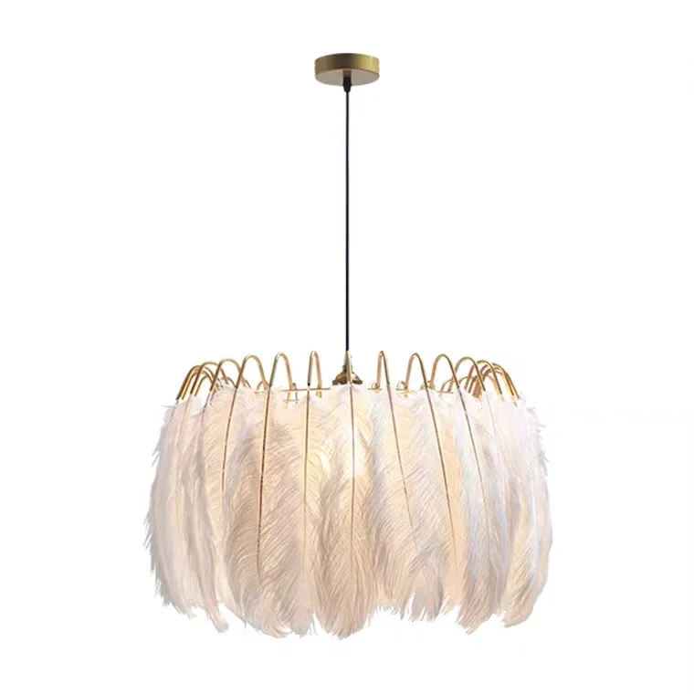 

Modern Feather Chandelier Warm Romantic Personality Children's Bedroom Study Living Room Dining Room Chandelier