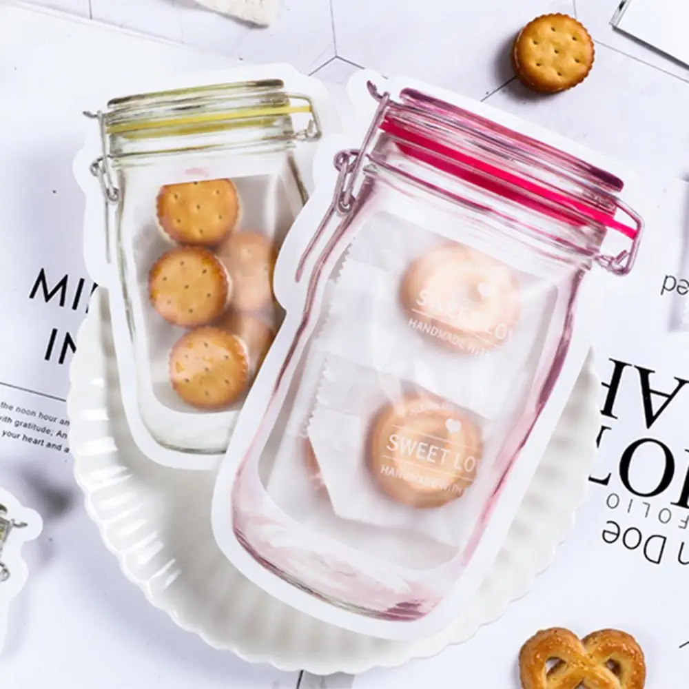 Акция! Мешки на молнии Mason Jar многоразовые герметичные пакеты для хранения
