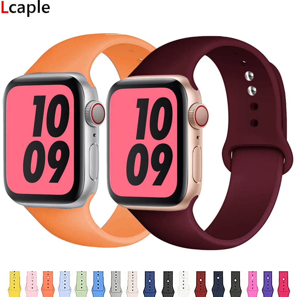 

Silicone Strap For Apple Watch Band 44mm 40mm iwatch band 38mm 42mm Sport belt bracelet correa apple watch series 3 4 5 SE 6