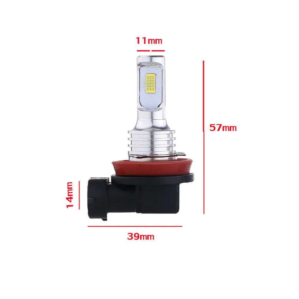 

Plug And Play H11 LED Bulbs Universal 2pcs 8000K 80W Bright DC 12V To 24V