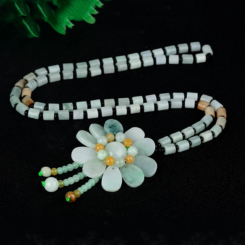 Beautiful Burma jadite Necklace mala Jade heronsbill Pendant Amulet Gemstone accessory | Дом и сад