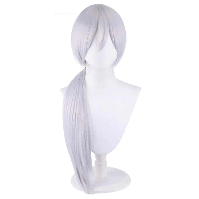 

Парик Quanxi для косплея человека из аниме бензопилы, термостойкие синтетические волосы серебристо-серого цвета, Хэллоуин, 80 см