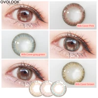 ovolook 2pcspair lenses 3 tone series colorful contact lenses colored lenses for eyes eye color lens eye contacts yearly use
