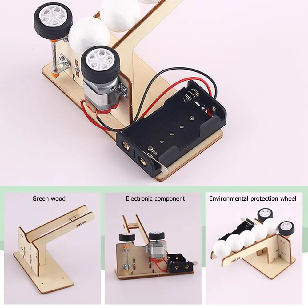 Wooden Electric Ball Pitching Materials Creative DIY Science Experiment Model Kit School Projects Teaching Educational Equipment | Игрушки и